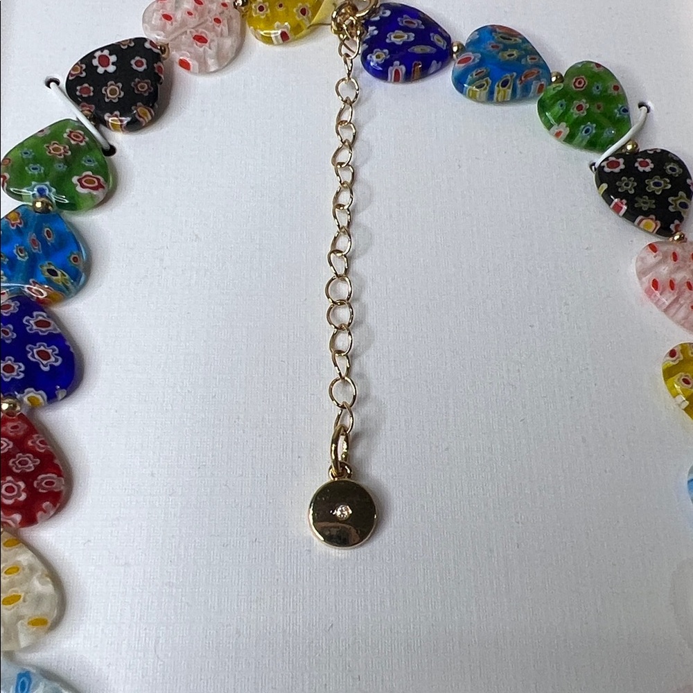 Camila Coelho | Multicolor Glass Heart Necklace - Picture 6 of 8